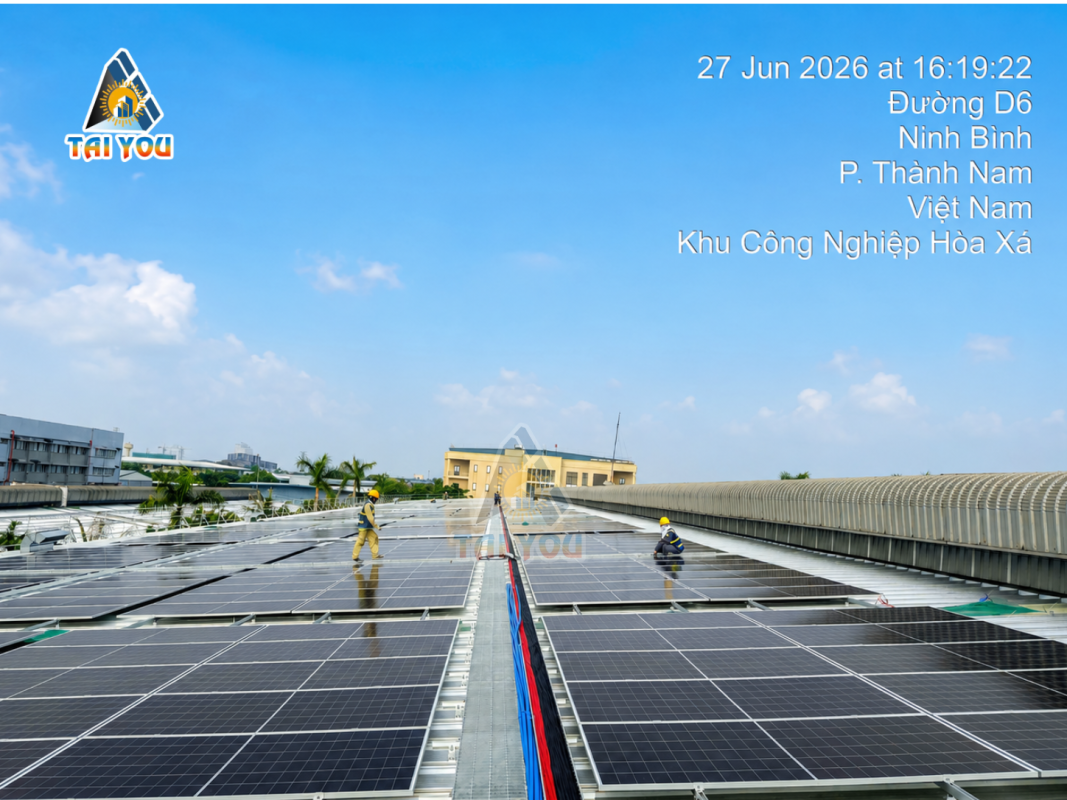 Hệ thống pin điện mặt trời áp mái dự án Yongwon Nam Định 17MWp