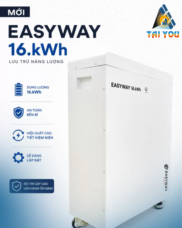 Pin lưu trữ điện mặt trời EASYWAY cho hộ gia đình và doanh nghiệp.