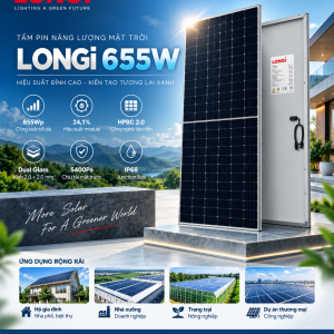 Tấm pin năng lượng mặt trời LONGi 655W Hi-MO 9