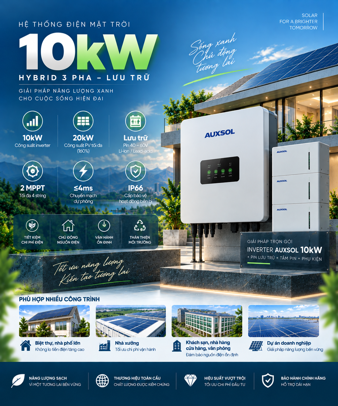 Inverter AUXSOL 10kW ASG-10TL-ZL Hybrid 3 pha Inverter AUXSOL 10kW ASG-10TL-ZL Hybrid 3 pha