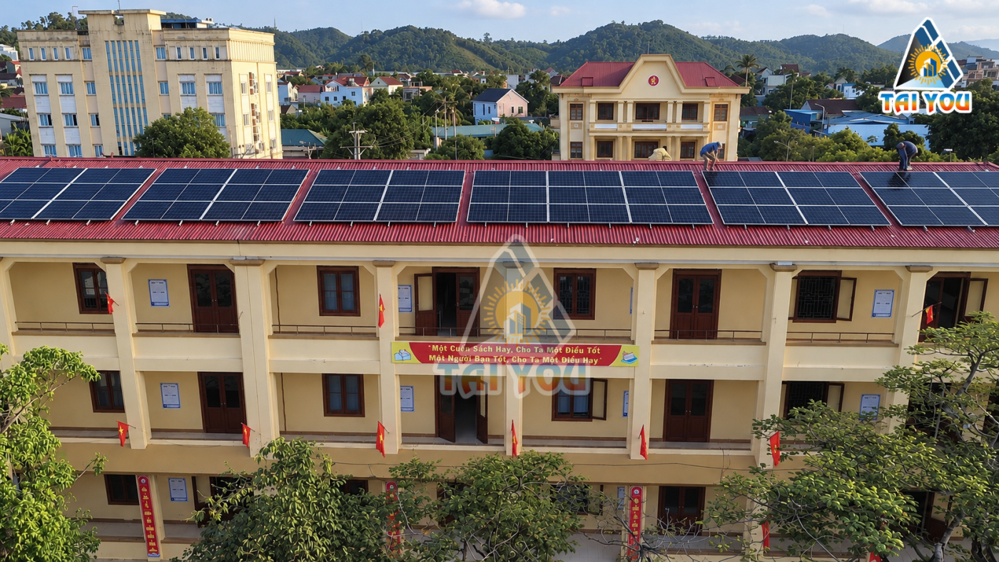 Điện mặt trời trường học đầu tiên tại Nghệ An tại Trường THPT Tân Kỳ